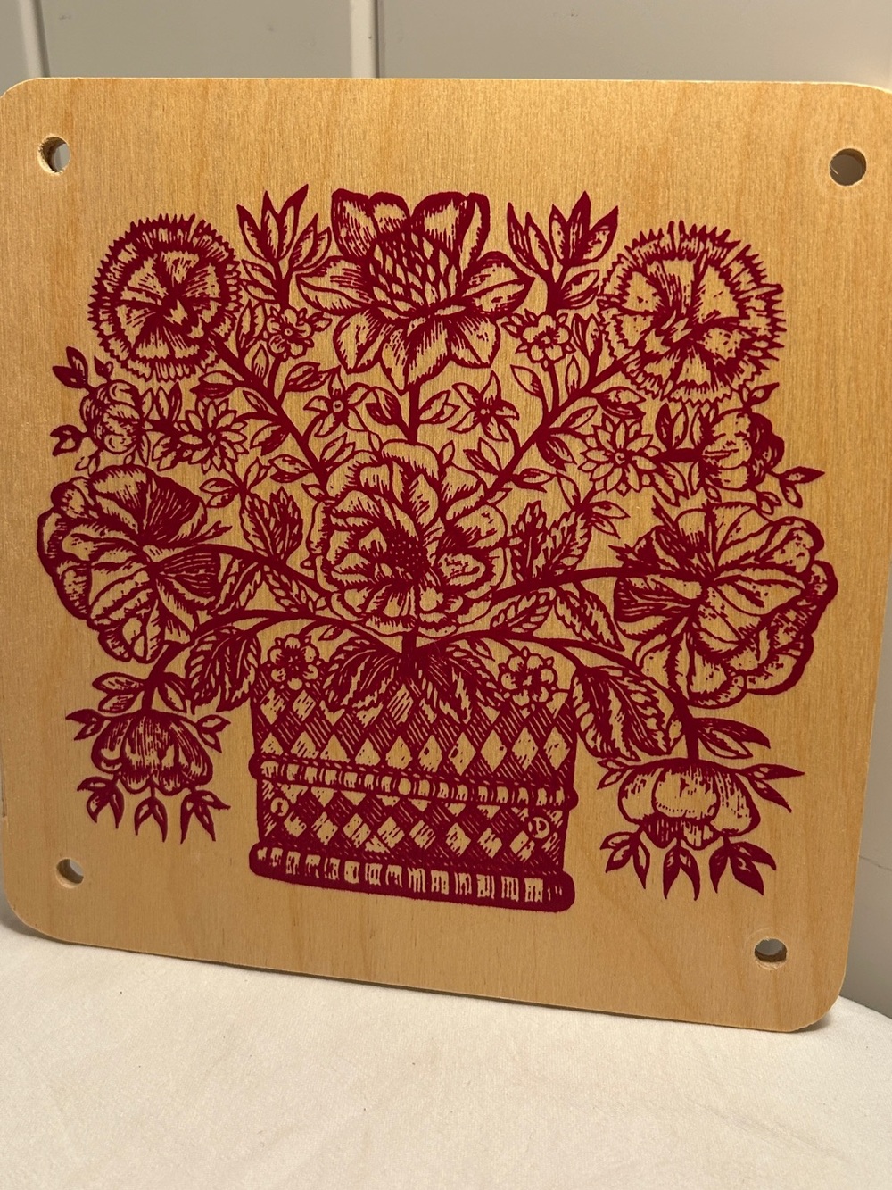 Vintage Wooden Flower Press Top Floral Craft Replacement Board boho art print - Picture 10 of 10